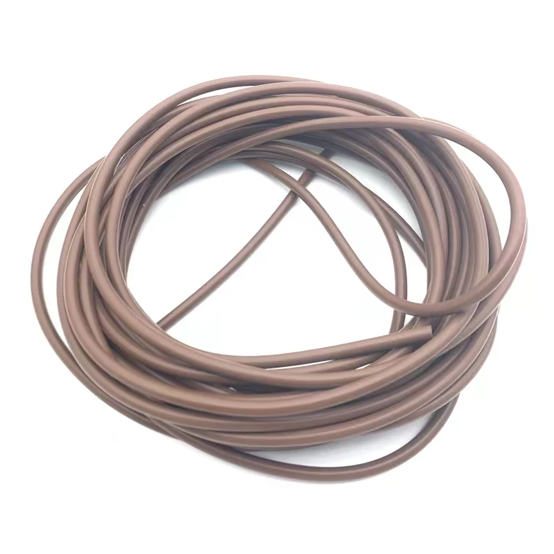 2/3/5M Fluorine Rubber Solid Diameter 2/3/4/5/6/7/8/2.5/3.5/4.5/5.5-7.5mm Door Seal Strip Brown FKM Rubber Round Sealing Strip