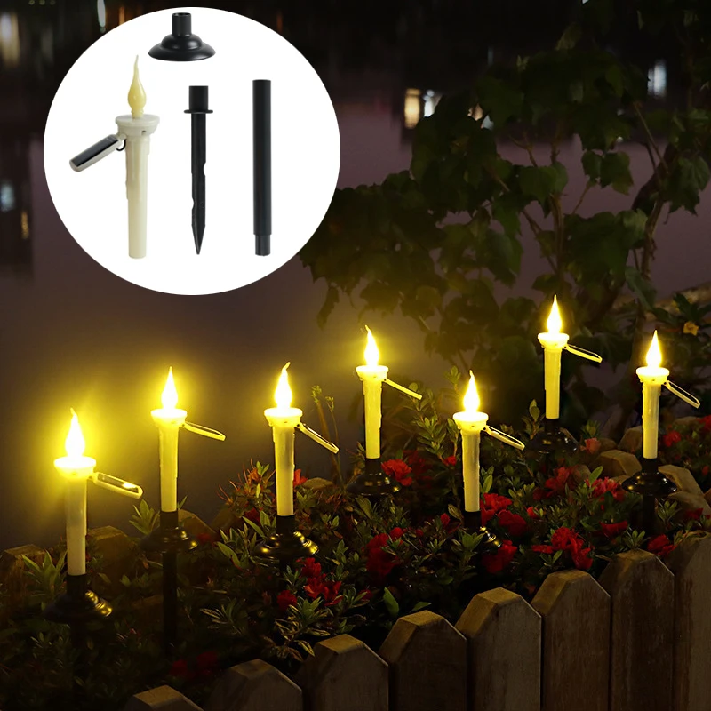 

Solar Candle Light Garden Light with Candlesticks Holders Waterproof LED Solar Lamp Decoration for Outdoor Garden Lawn Pathway