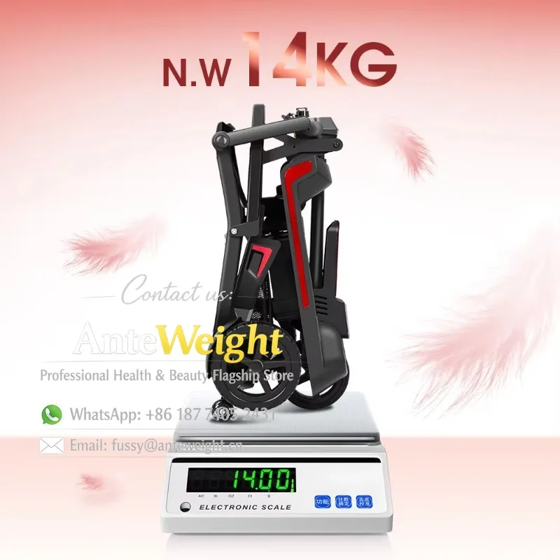 Senior Handicapped Friendly Mobility Scooter 14kg Ultra Light Aluminum Dual Battery 270W Motor LED Display Easy Control Scooter