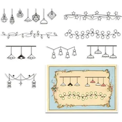 Chandelier Clear Rubber Stamps Lamp Transparent Vintage Light Postmark Silicone Seals Stamp Journaling Card Making DIY