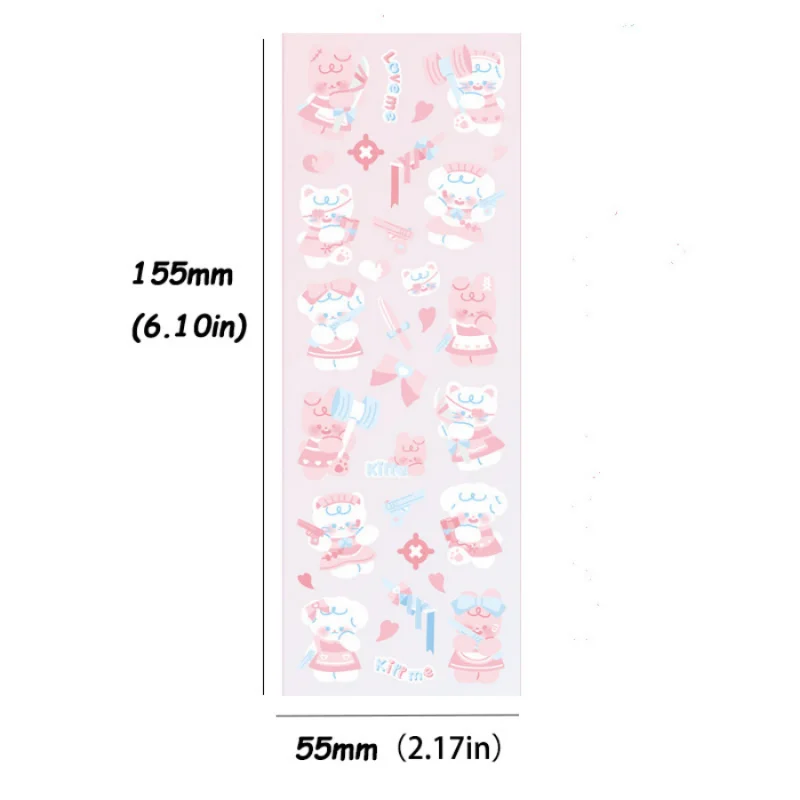 Mr. Paper 4 Styles Kawaii Animal Stickers Creative Bear Cute Rabbit Hand Account Material Decoration Stationery Stickers