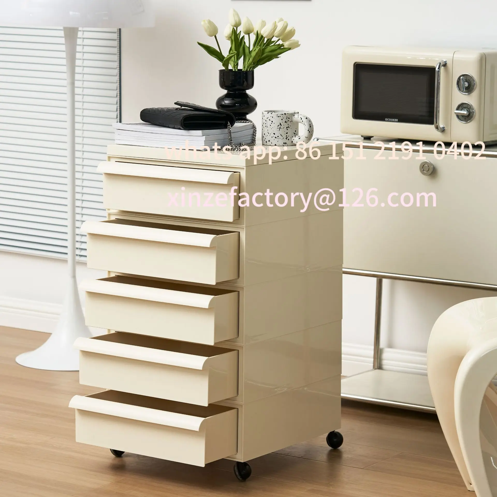 

Customizable simple ins bedside table medieval large capacity drawer locker mobile trolley bedroom storage cabinet