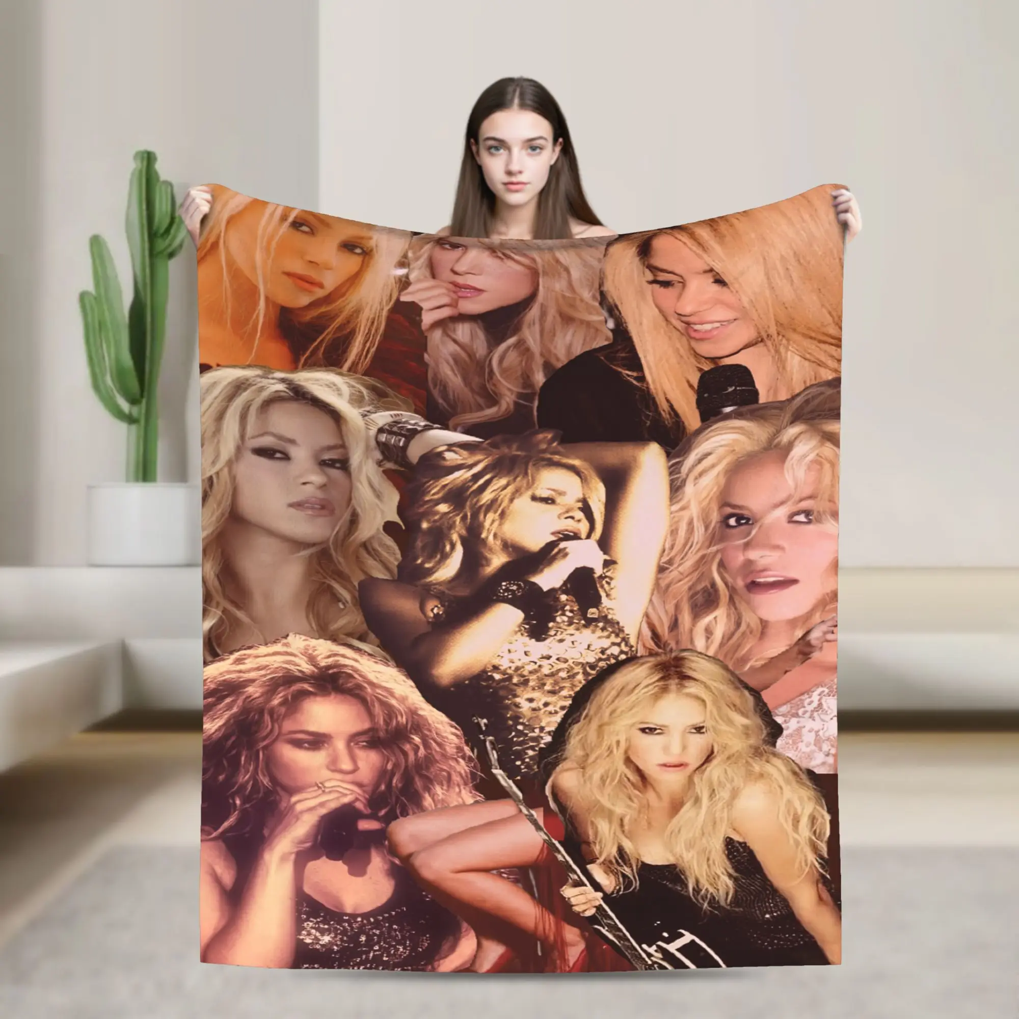 Shakira Colombian Singer Flannel Throw Blanket  Blanket for Bedding Office Soft Bed Rug