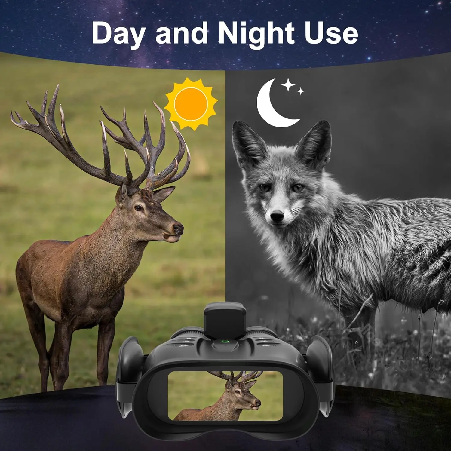 Temukan Teropong Penglihatan Malam NV200 True 4K 35mm, Kacamata Penglihatan Siang/Malam dengan Pengukur Jarak