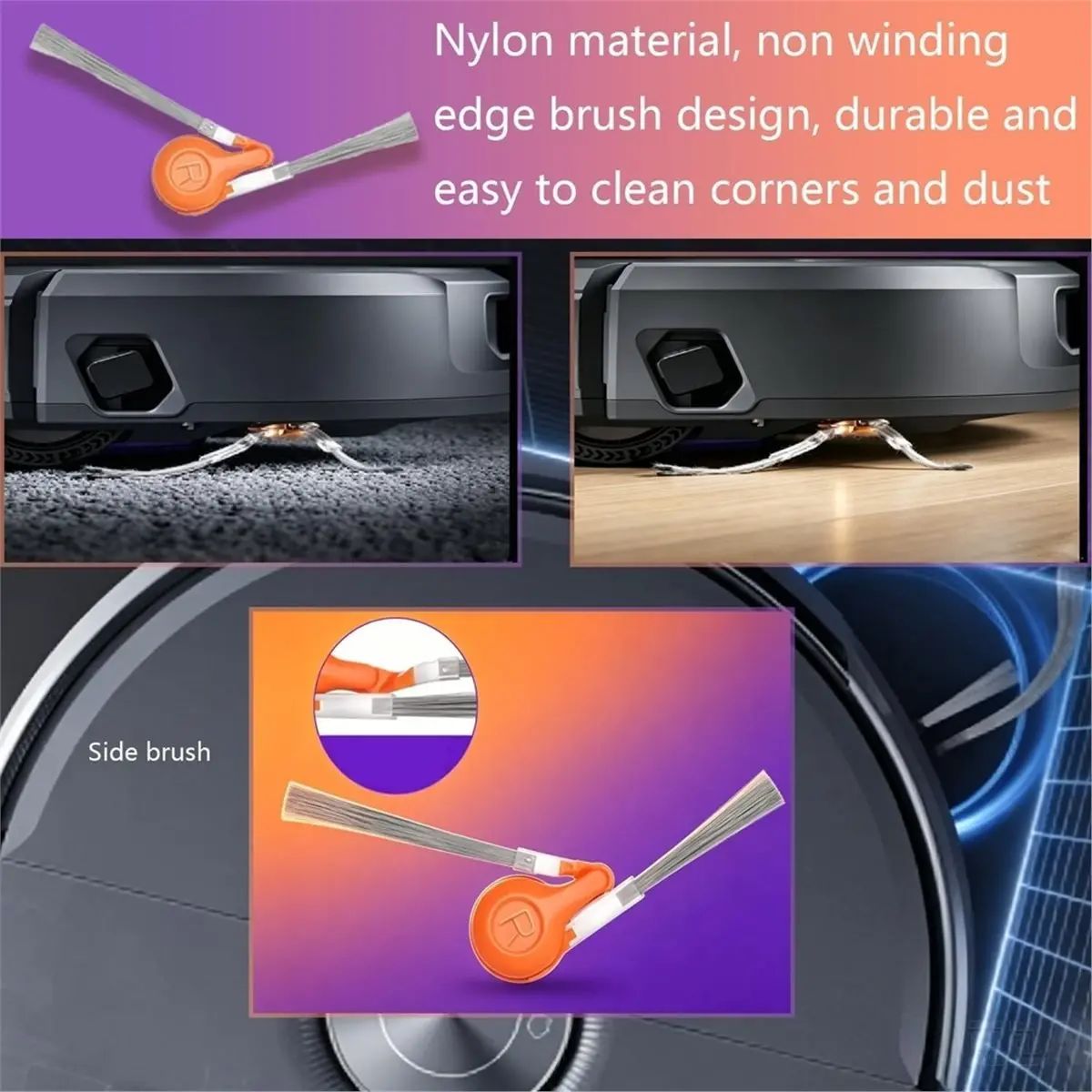9 Packs Accessories Kit for 2 Robot Vacuum Cleaner Replacement Main Side Roller Brush Hepa Filters Dust Bin