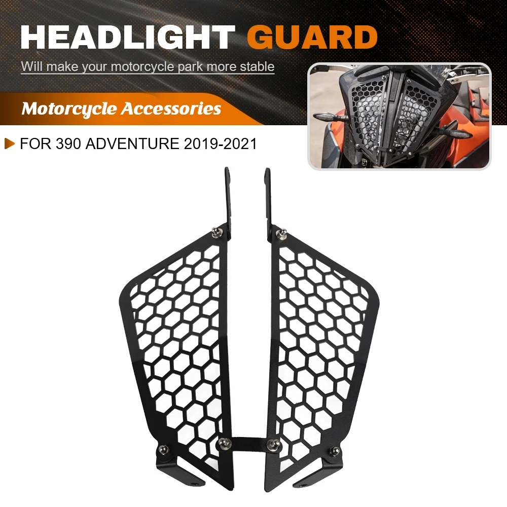 

Motorcycle Headlight Head light Grill Guard Cover Protector Headlight Protector Cover Grill For 390 Adventure 2019-2021 2020
