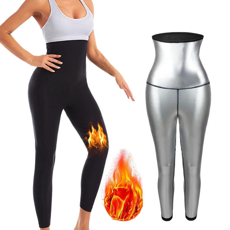 Women Hot Thermo Sauna Sweat Pants Body Shapers High Waist Shaping Pants Thigh Shapewear Fat Burning Fitness Gym Sport Leggings