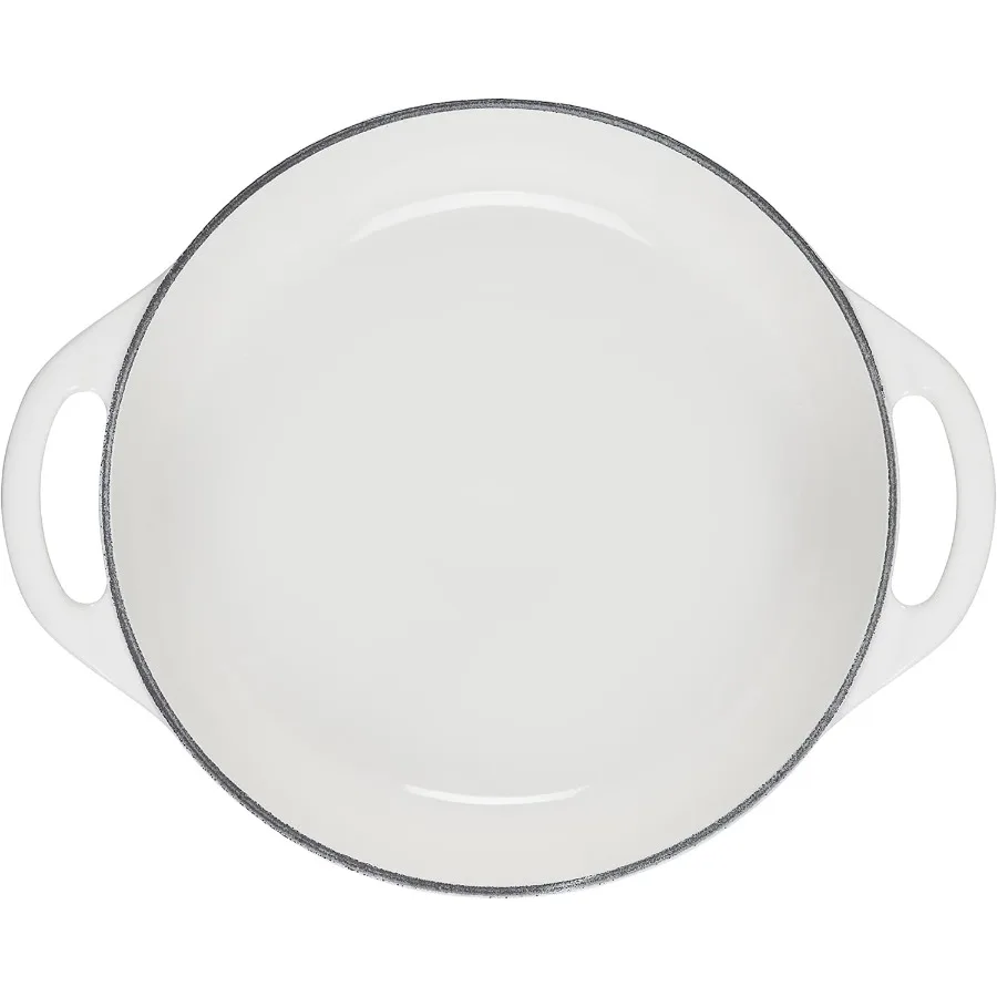Cast Iron Shallow Round Dutch Oven, 2.75qt, White