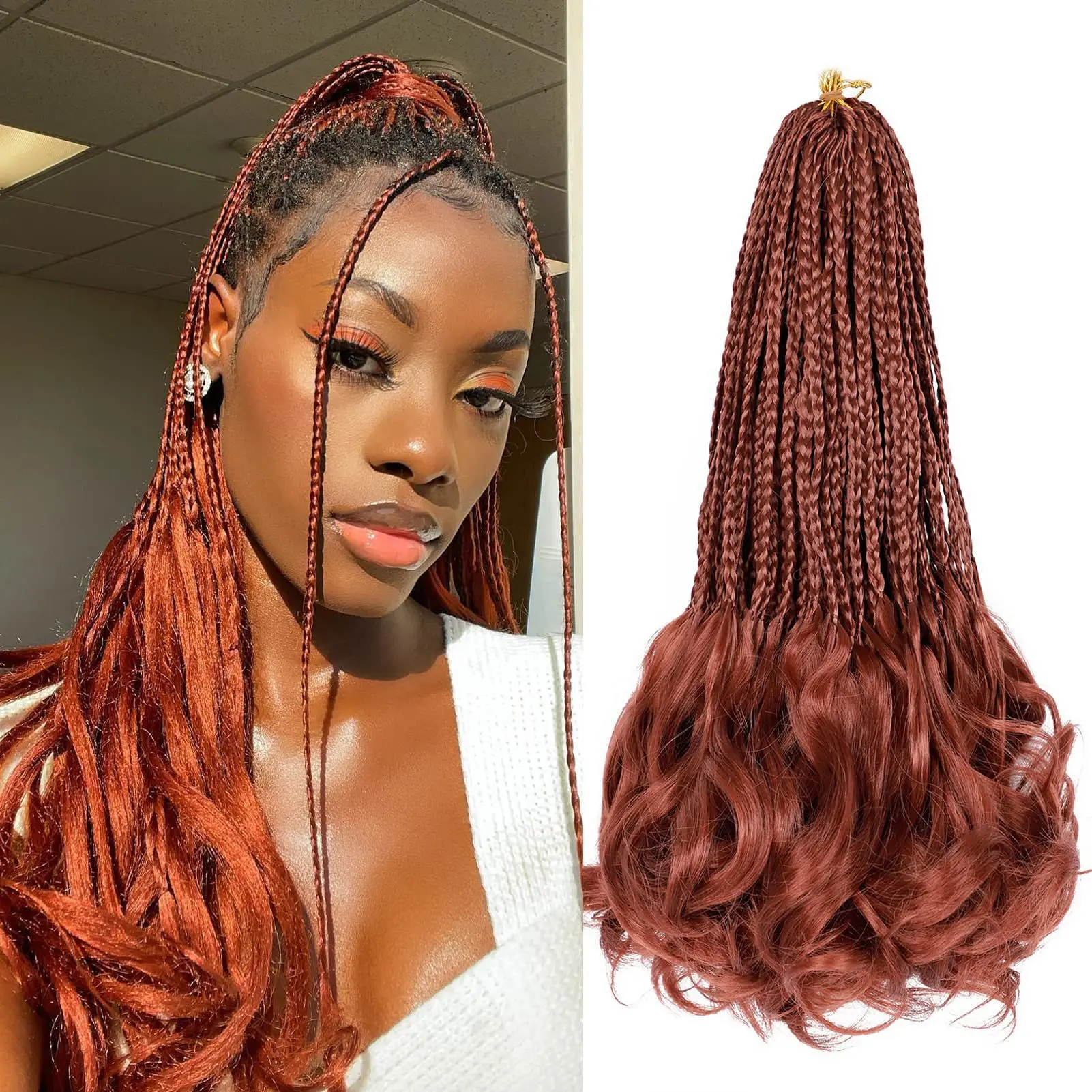 Synthetic heat-resistant 18-inch African female dirty braid wig finished crochet hair ponytail ponytail 16pcs/bundle