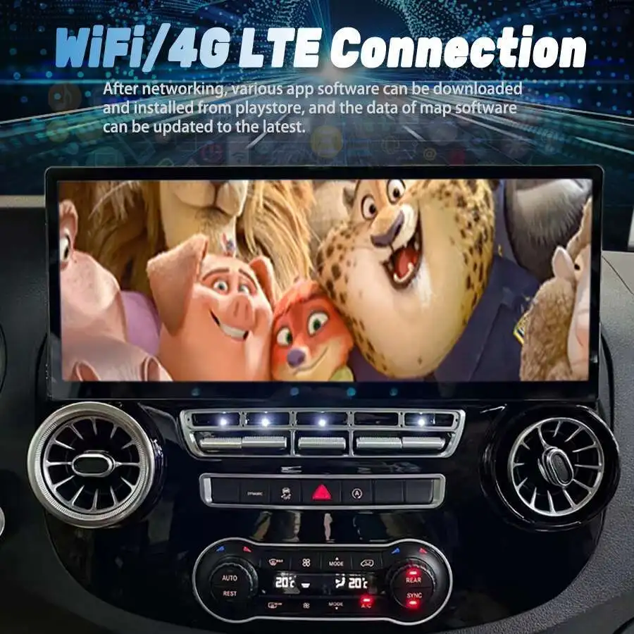 17 pulgadas Android 14 Carplay Auto radio para Mercedes Benz Vito 116 W447 2016 2018 estéreo GPS reproductor de vídeo Multimedia navegación DSP