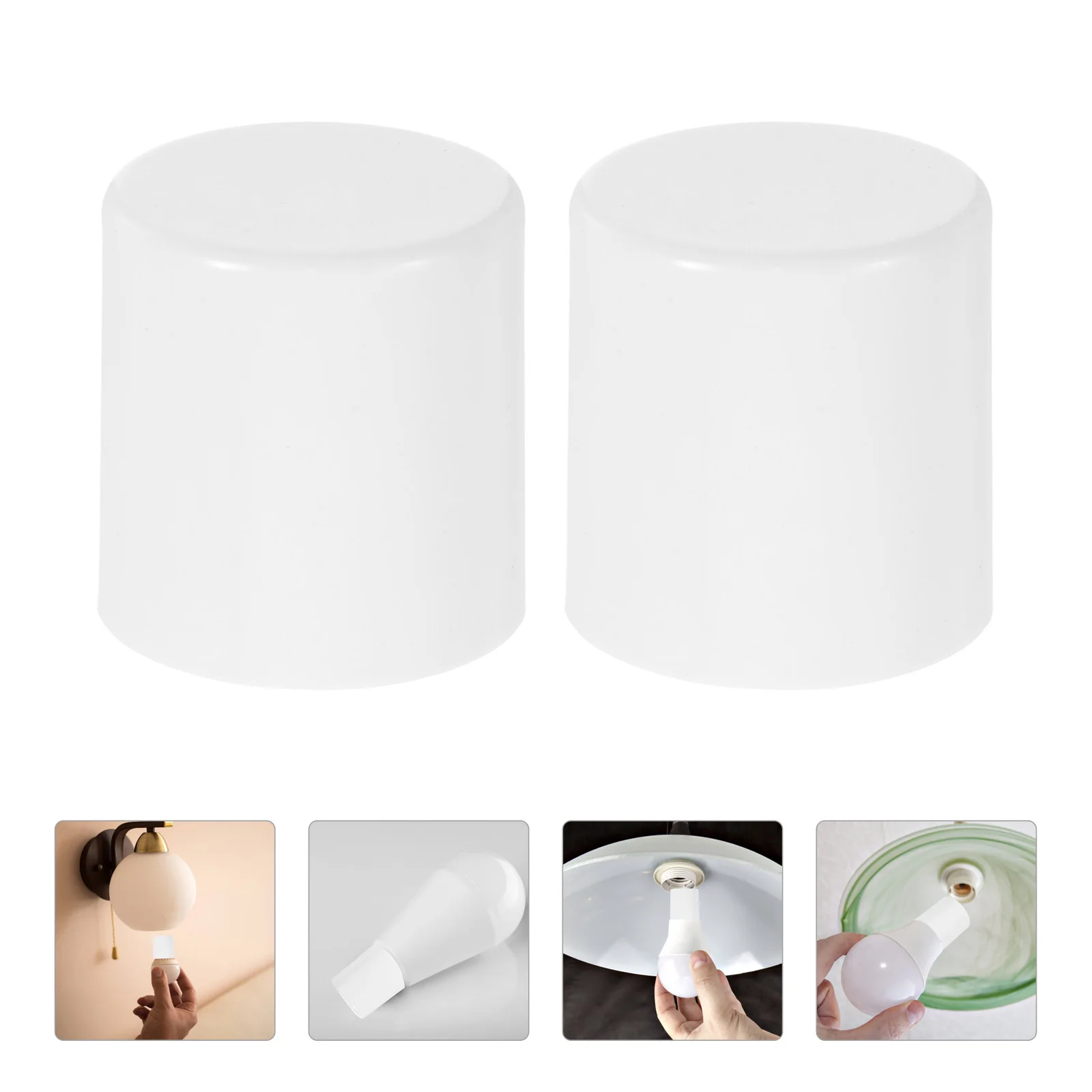 

50pcs E27 Lamp Head Protective Covers Flat Design Anti Drop Dust Proof Socket Sleeves for Home Lighting Fixtures