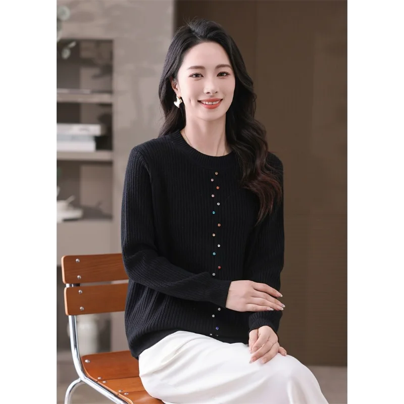 

Пуловер с длинными рукавами, модный свитер, женский вязаный модный топ