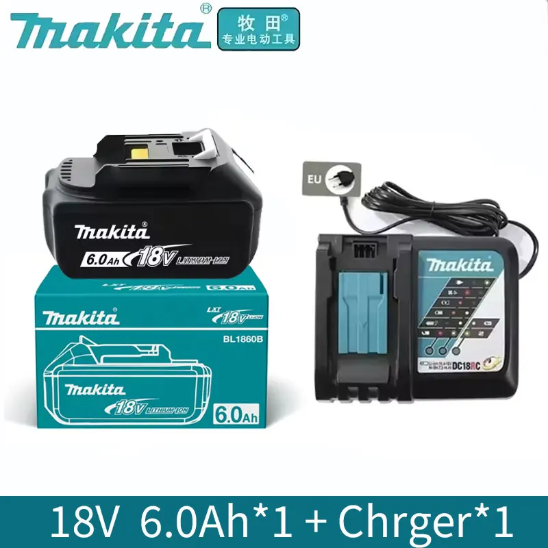 Makita oplaadbare lithiumbatterij 18V 6000mAh originele Makita gereedschapsbatterij BL1860 BL1890 DC18RC oplader 18V batterij