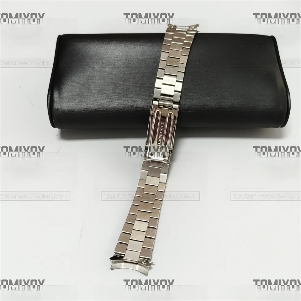Curved End Stainless Steel President Band Bracelet Fit For Rolex Seiko Omega Mechanical Wristwatch