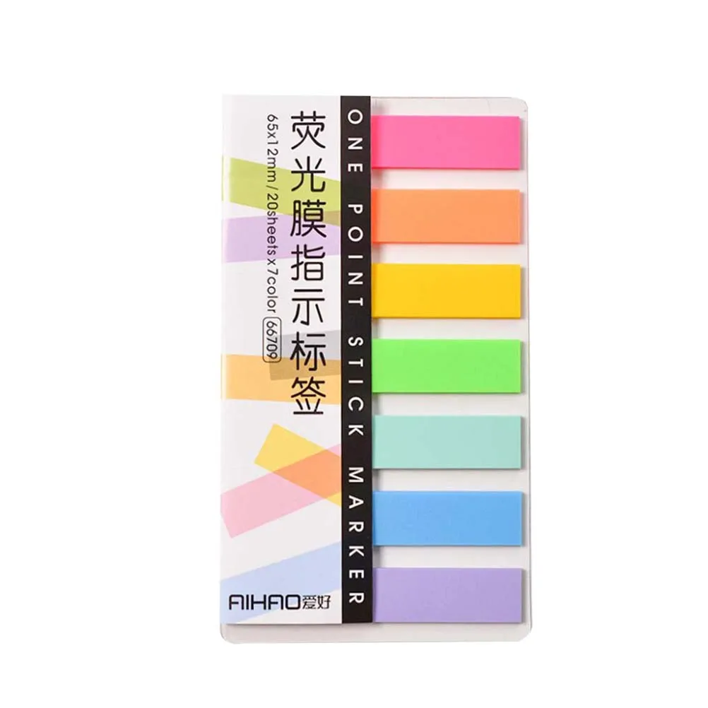 

Book Tabs Index Markers Neon Fluorescent Film Writable Self Adhesive Pet Notes Color Page Highlight Important Easy