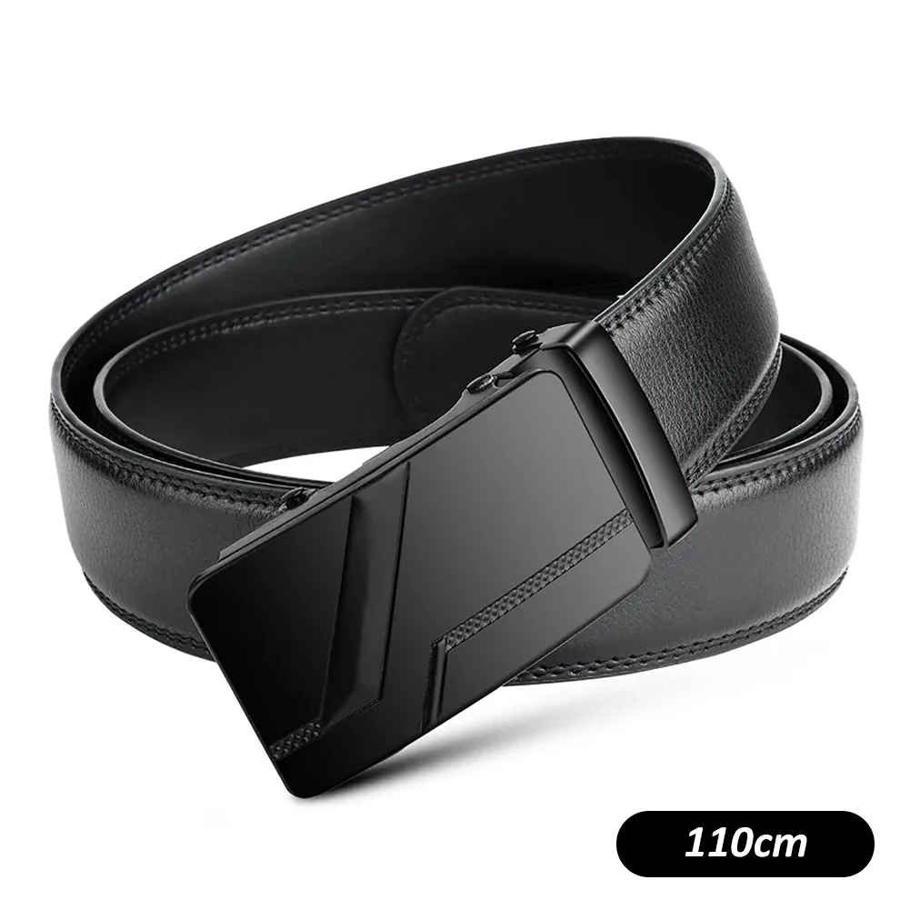 Ceinture de Luxe en Cuir PU pour Homme, Accessoire de Haute Qualité, de Couleur Noire, Trempée, 110c
