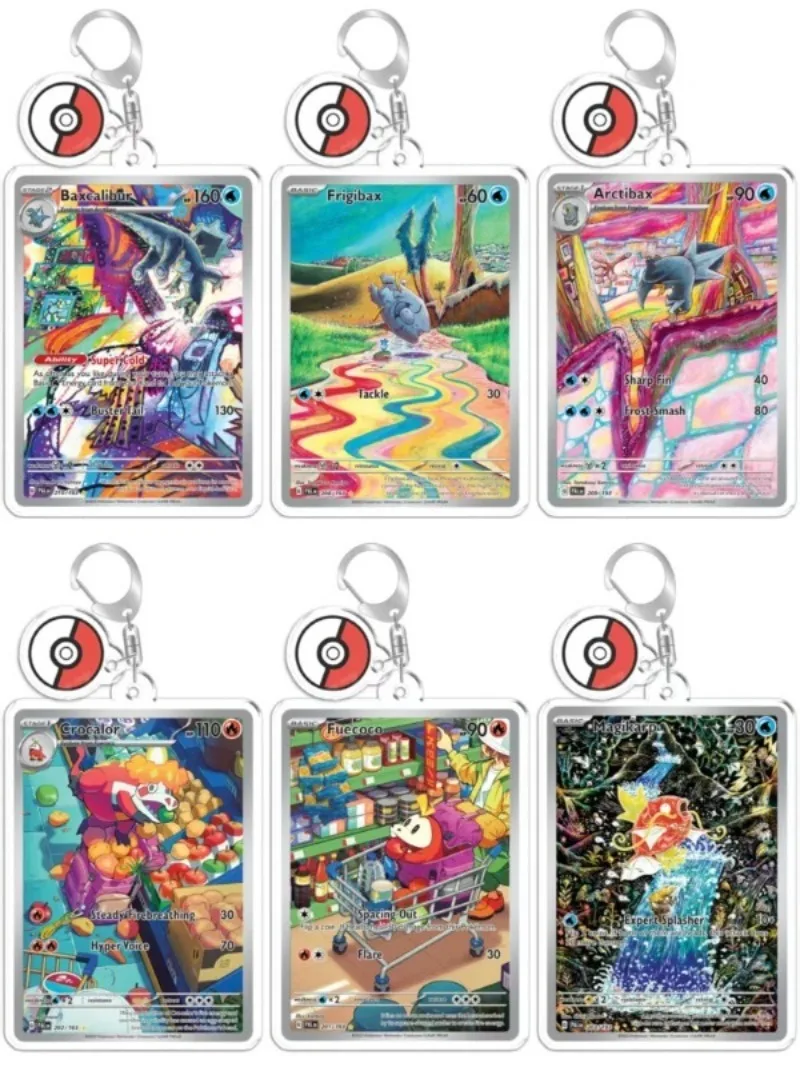 Keychain Bag Charms for Pokemon Baxcalibur Friibax Arctibax Crocalor Maushold Wigglytuff Anime Game Collection DIY Toy