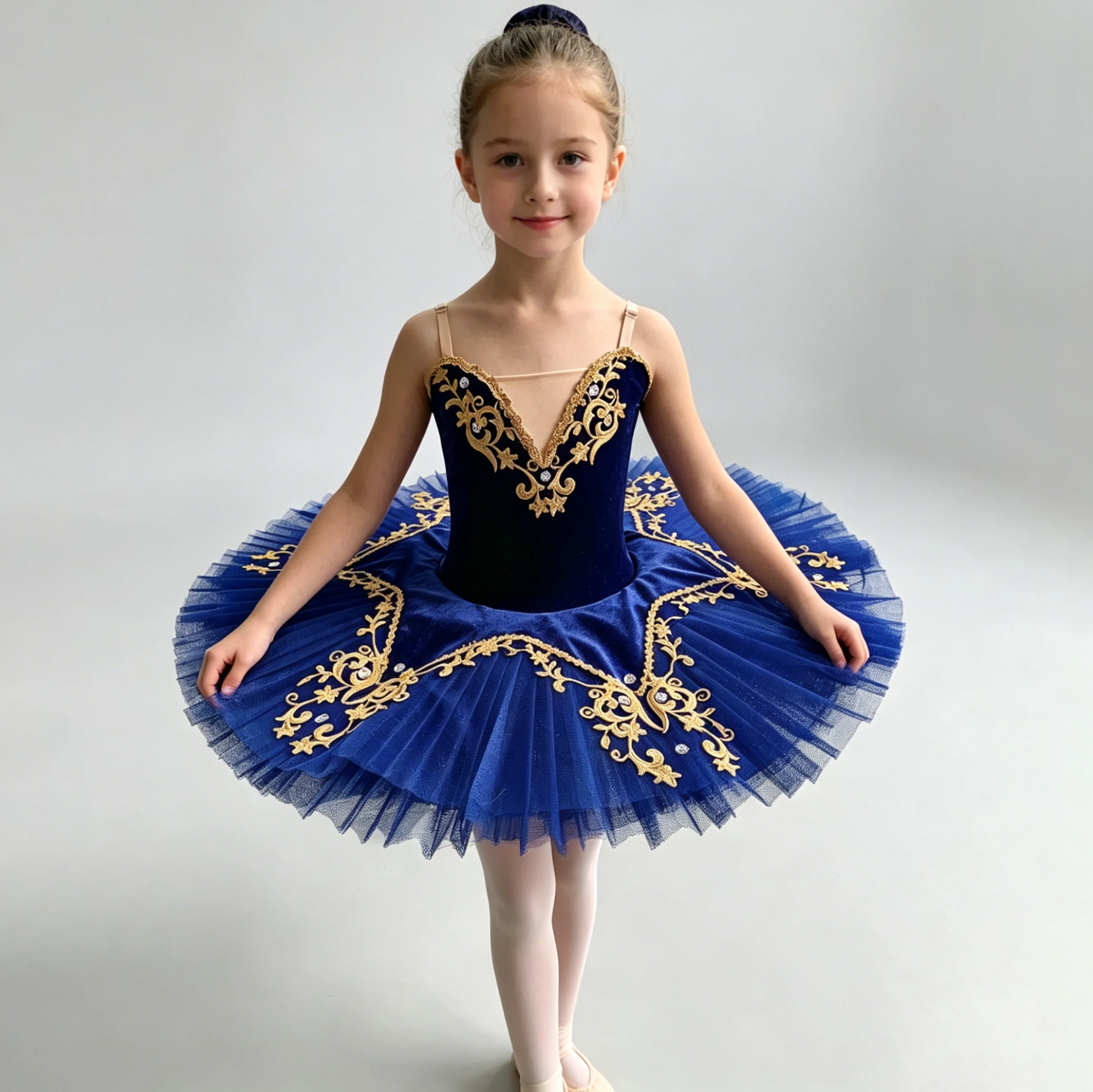 

Professional Classical Tutu Ballet Dress Embroider Velvet Patchwork Gauze Ballerina Party Dress Children Girl Dance Costumes