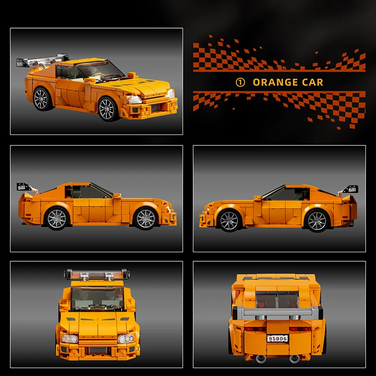 1216PCS 3-in-1 Performance Sports Car Building Blocks 12go 95006 Technical Racing Vehicle Model DIY Bricks Adult Collection Gift