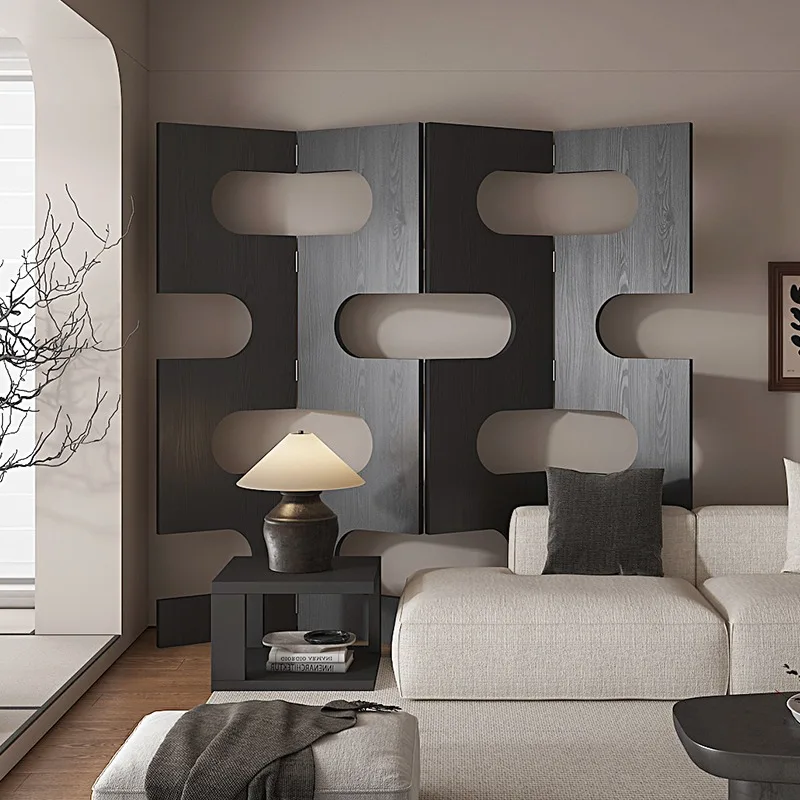 Französischer Retro-Bildschirm, Trennwand, Wohnzimmer, hohler Klappbildschirm, klappbares Mobil.