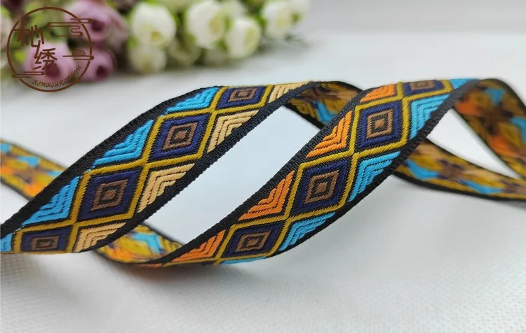 5Yards 2CM Decoration Pet Leash Collars Geometric Jacquard Ribbons Clothing DIY Trim Sewing Accessories Lace