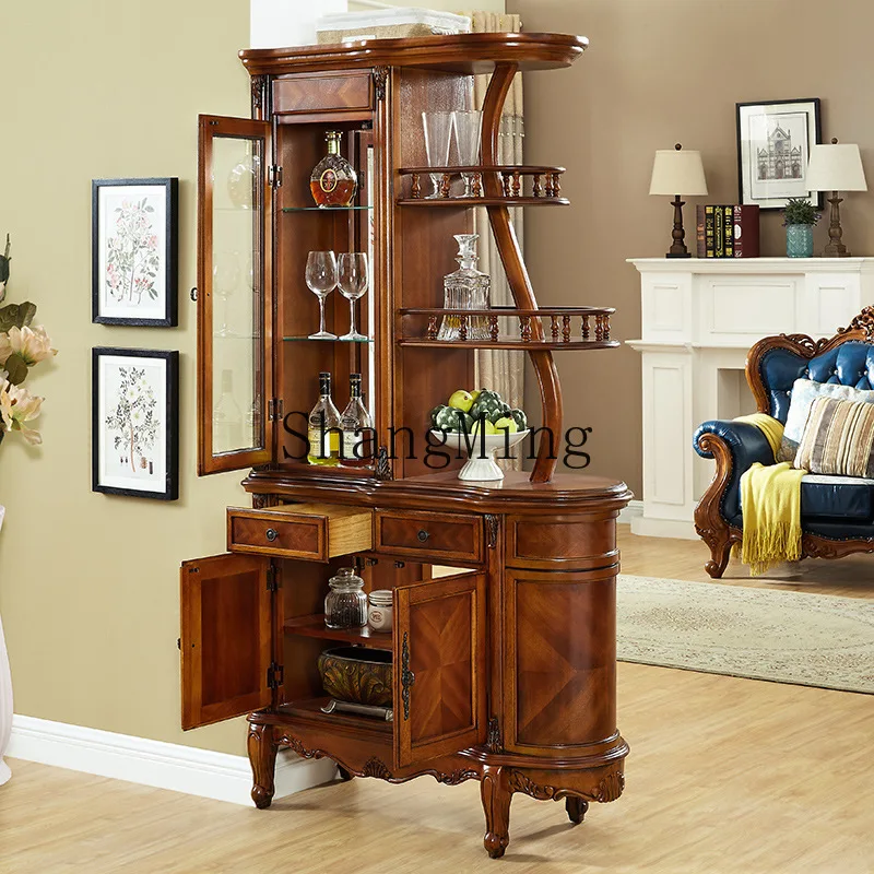 

CL Hall Cabinet Solid Wood Entrance Decorative Cabinet Double-Sided Shoe Multi-Functional Entryway Partition Cabinet