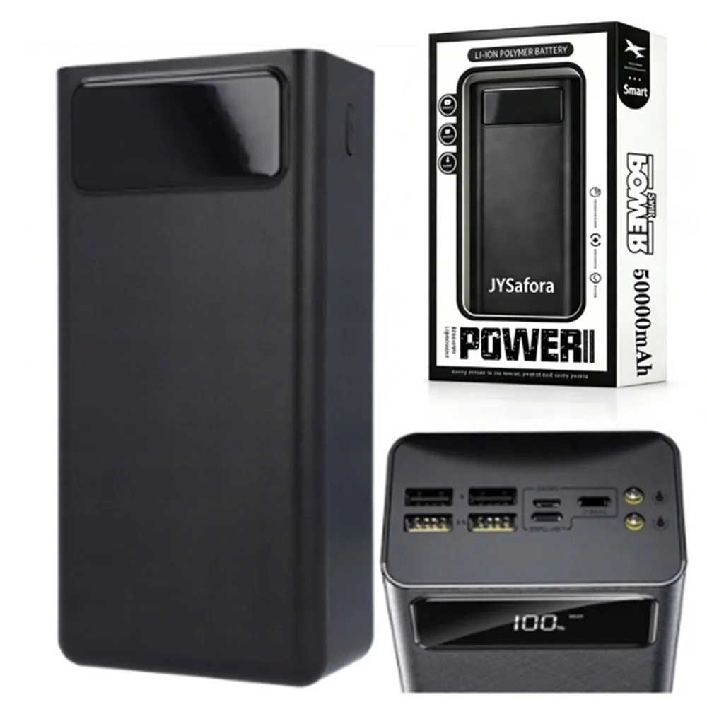 Neue 50000mAh Powerbank mit Schnellladung, Große Kapazität, 4 USB-Anschlüsse, Digitale Anzeige für iPhone, Samsung, Huawei, Xiaomi