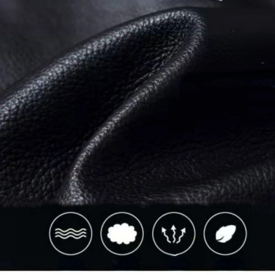 Men's Jacket Men's Coat Top Layer Cowhide Genuine Leather Coat Men's Jacket Splicing Totem Wool Leisure Slim Fit The New