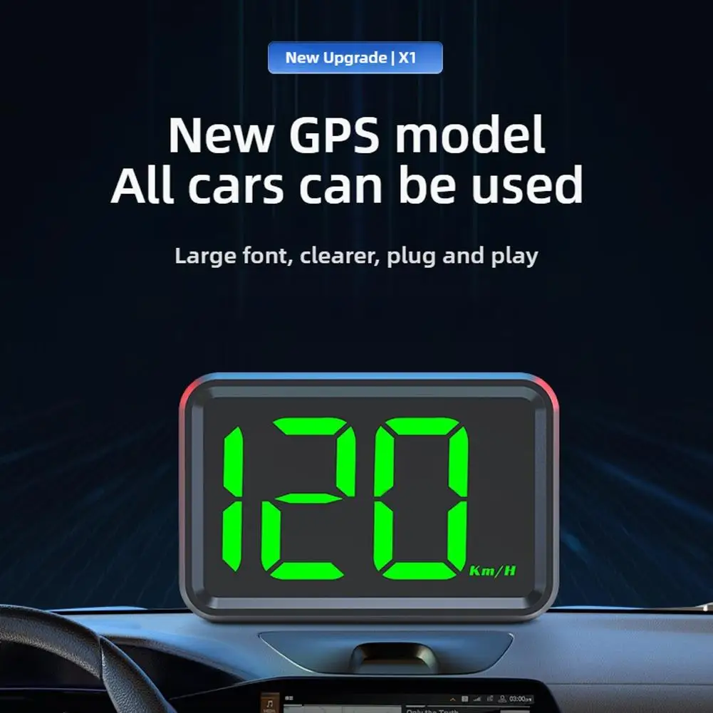 Digital Speedometer for Car GPS HUD Head Up Display Universal Big Font Speed Meter KM/H MPH Auto Electronics Accessories S6Y3