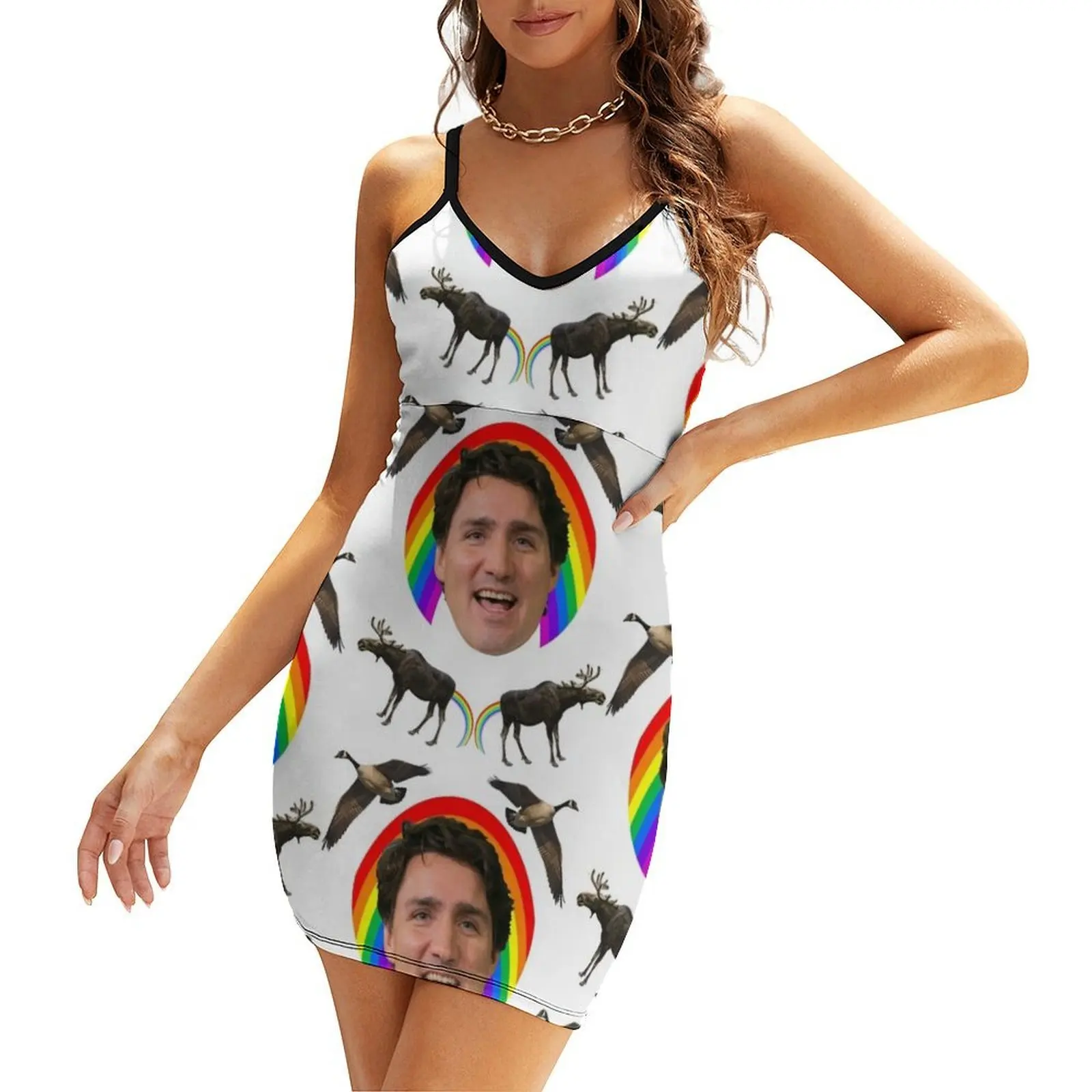 

Canada pride Justin Trudeau. Sling Dress women's evening dresses 2025 dresses summer Women's evening dress