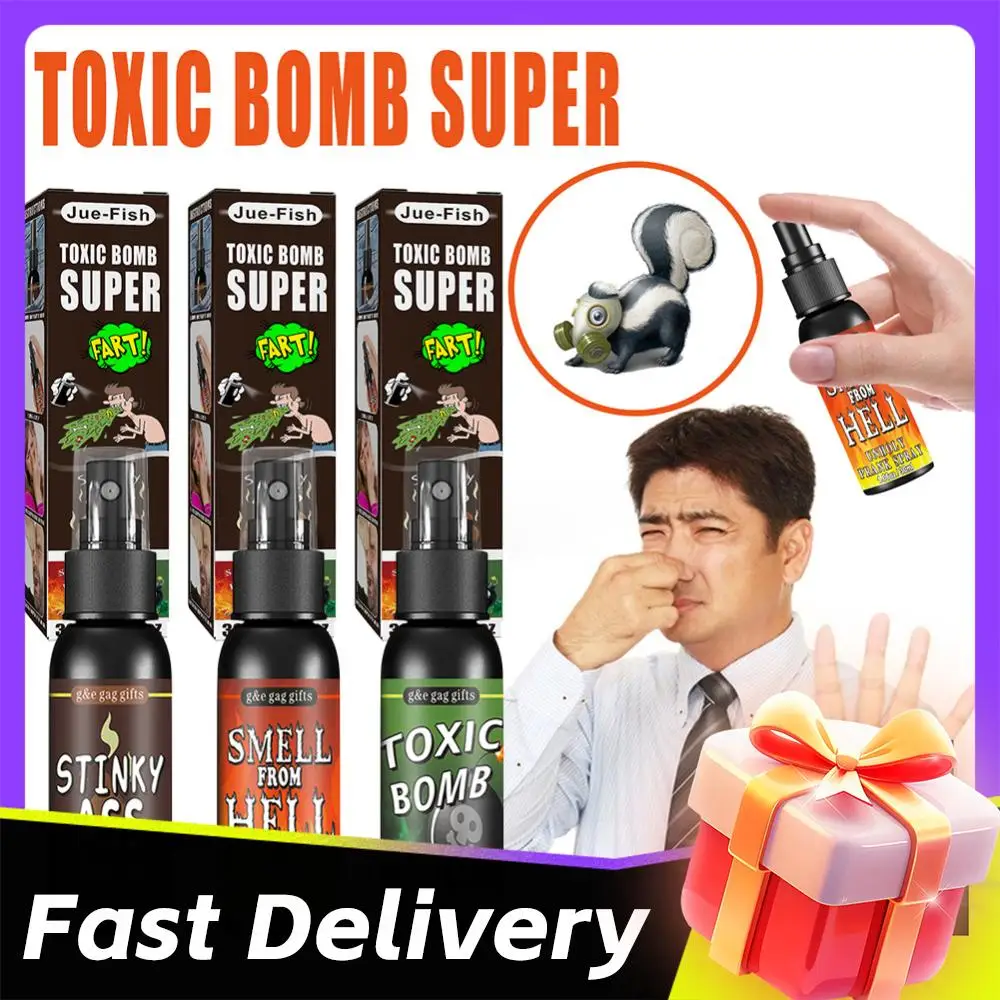 

30ml Fart Spray Prank Joke Plastic Terrible Smell Spray Party Supplies Terrible Stinky Fart Spray Non Toxic Halloween Funny Toys