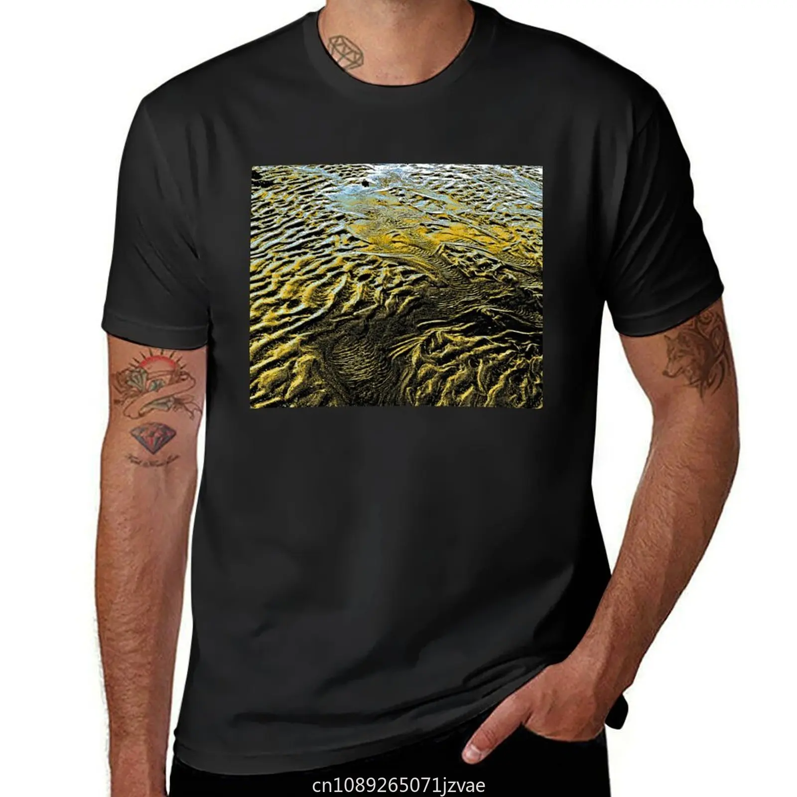 Sand Ripples T-Shirt summer tops oversized boys animal print sports fans T-shirts for men cotton