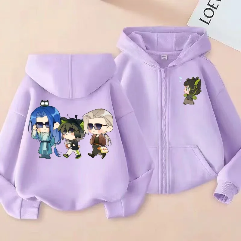 سويت شيرت بسحاب للأطفال، هوديي، نظارات شمسية عصرية رائعة، هوديي مطبوع عليه الرسوم المتحركة Q-Version، قميص الشارع العصري للأولاد والبنات #3
