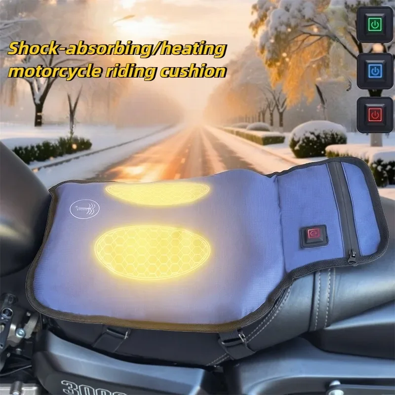 

New Motorcycle Heated Seat Cushion 5V Universal Motorcycle Warmer Seat Cover with Three-level Heating Function Warm Seat Cushion