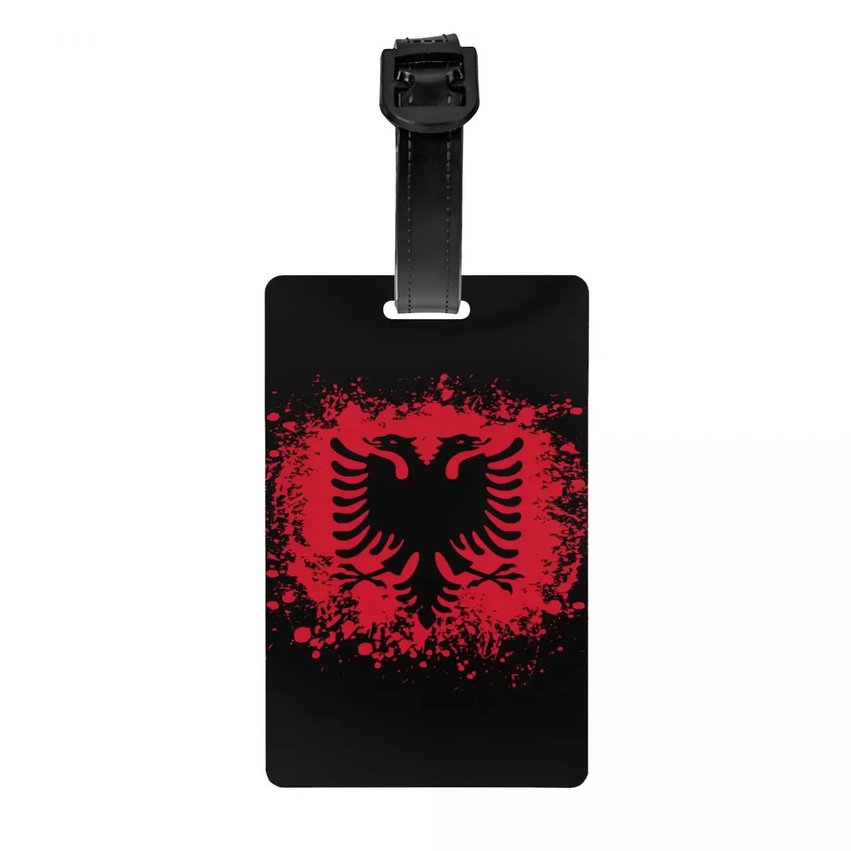 Custom Retro Albania Flag Luggage Tag Privacy Protection Albanian Eagle Baggage Tags Travel Bag Labels Suitcase