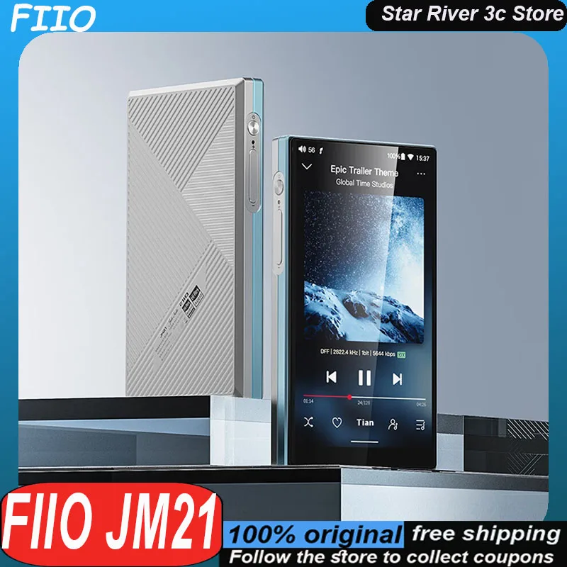 FiiO JM21 Music Player Bluetooth Walkman Portable High-Definition Lossless 4.7-Inch High-Definition Screen Mini Mp3 Music Player