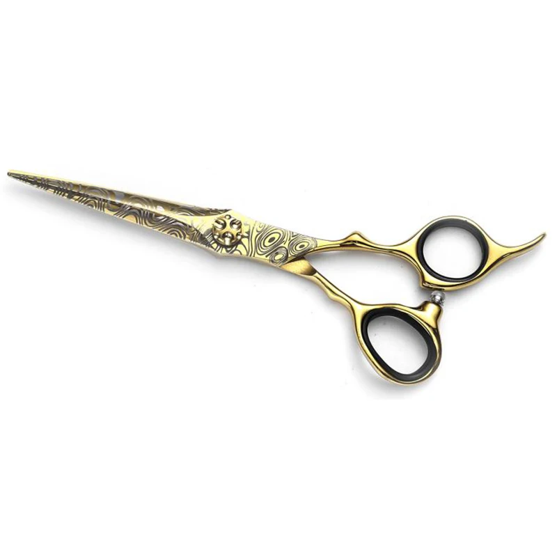 

Professional Hairdresser Scissors Set 6 Inch 440C Damascus Pattern Flat Thin Cutting Salon Use Hair Cutting Tools Kit