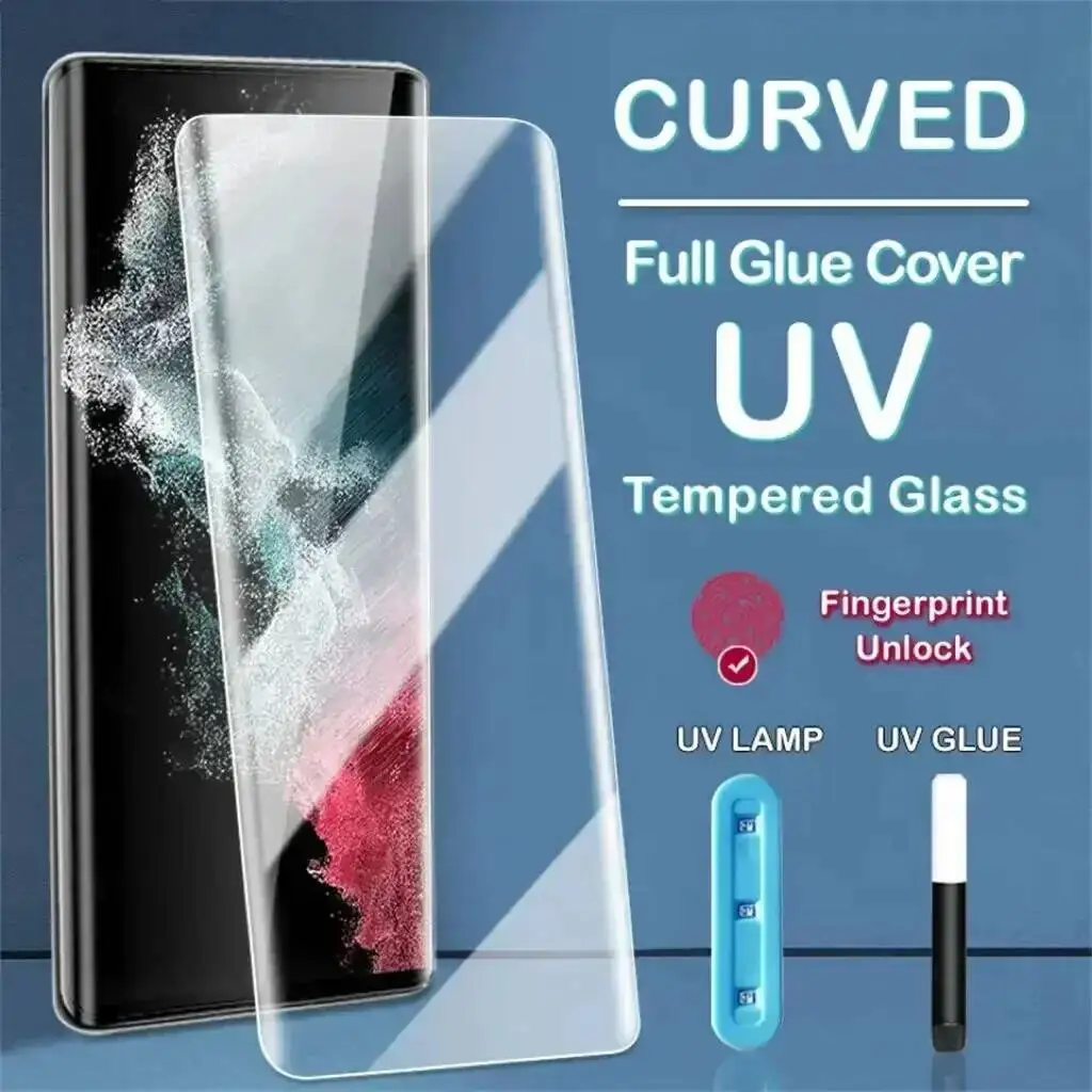 Protector de Pantalla de Vidrio Templado UV con Cobertura Total para Samsung Galaxy Note 20 10 9 8 Pro Ultra Plus, Película Protectora 3D Curva