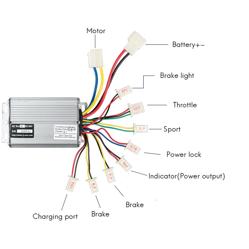 Electric Bicycle Controller 36V 48V 800W 1000W 30A DC Brushed For E Bike Scooter Skateboard Part Fit Battery Motor Engine Part