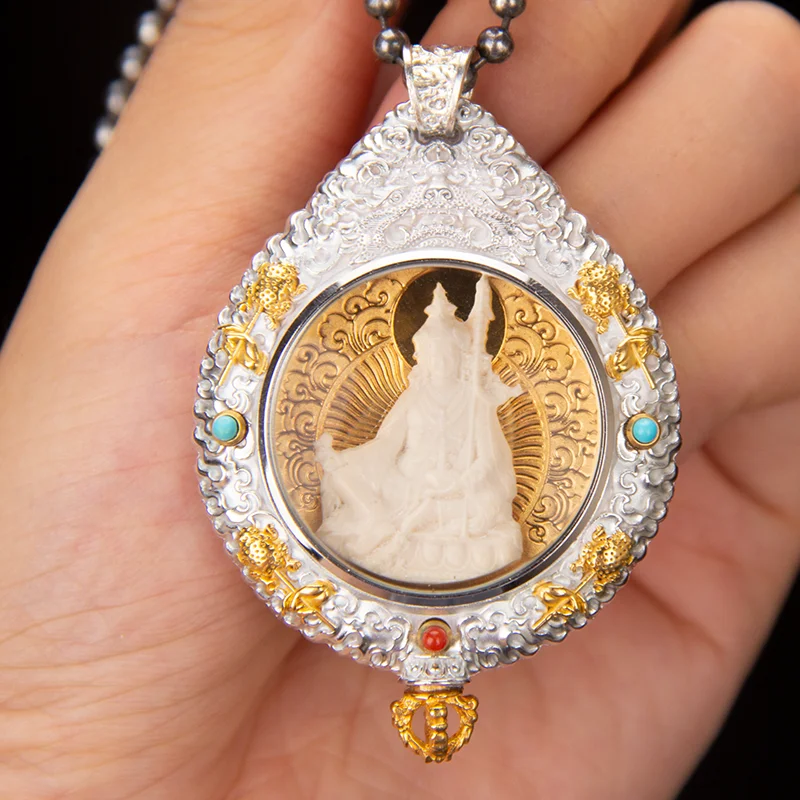 

Sterling silver inlaid mammoth teeth, the twelve zodiac signs, the eight patron saints of the Buddha, pendants, high-end gifts f