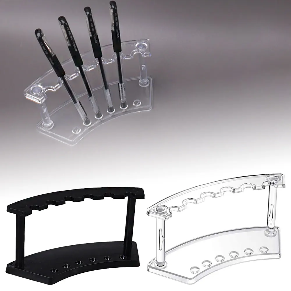 Wholesale Plastic Transparent 6 Slot Pencil Pen Spoon Jewelry Display Holder Stand Rack