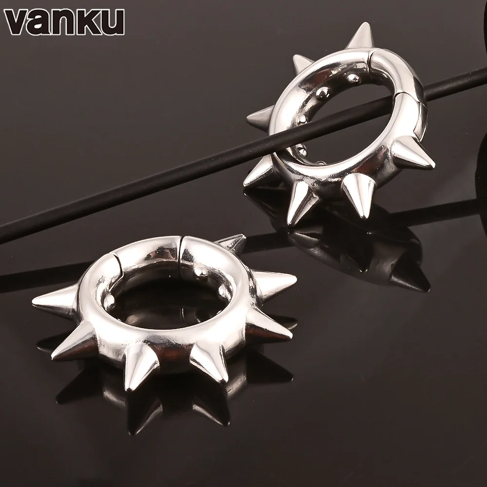 Vanku 2PC Simple Fashion Arrow Pendant Stainless Steel Plugs Ear Weight Gauges Tunnels Piercing Expander Stretchers Body Jewelry