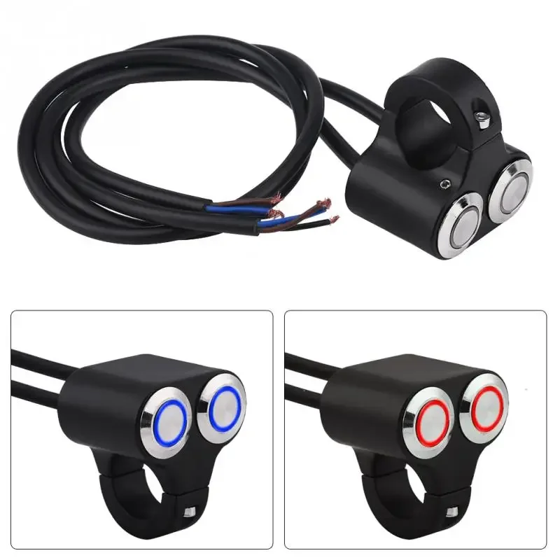 

7/8inch 22mm Motorcycle Handlebar ON/OFF Switch Handlebar Switch Headlight Brake Fog Light ON/OFF with Indicator Light New