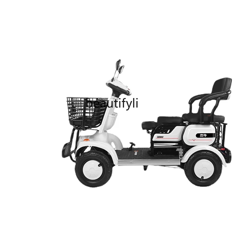 

zq Elderly Scooter Four-Wheel Electric Small Elderly Home Pick-up Children Power Battery Car with Shed