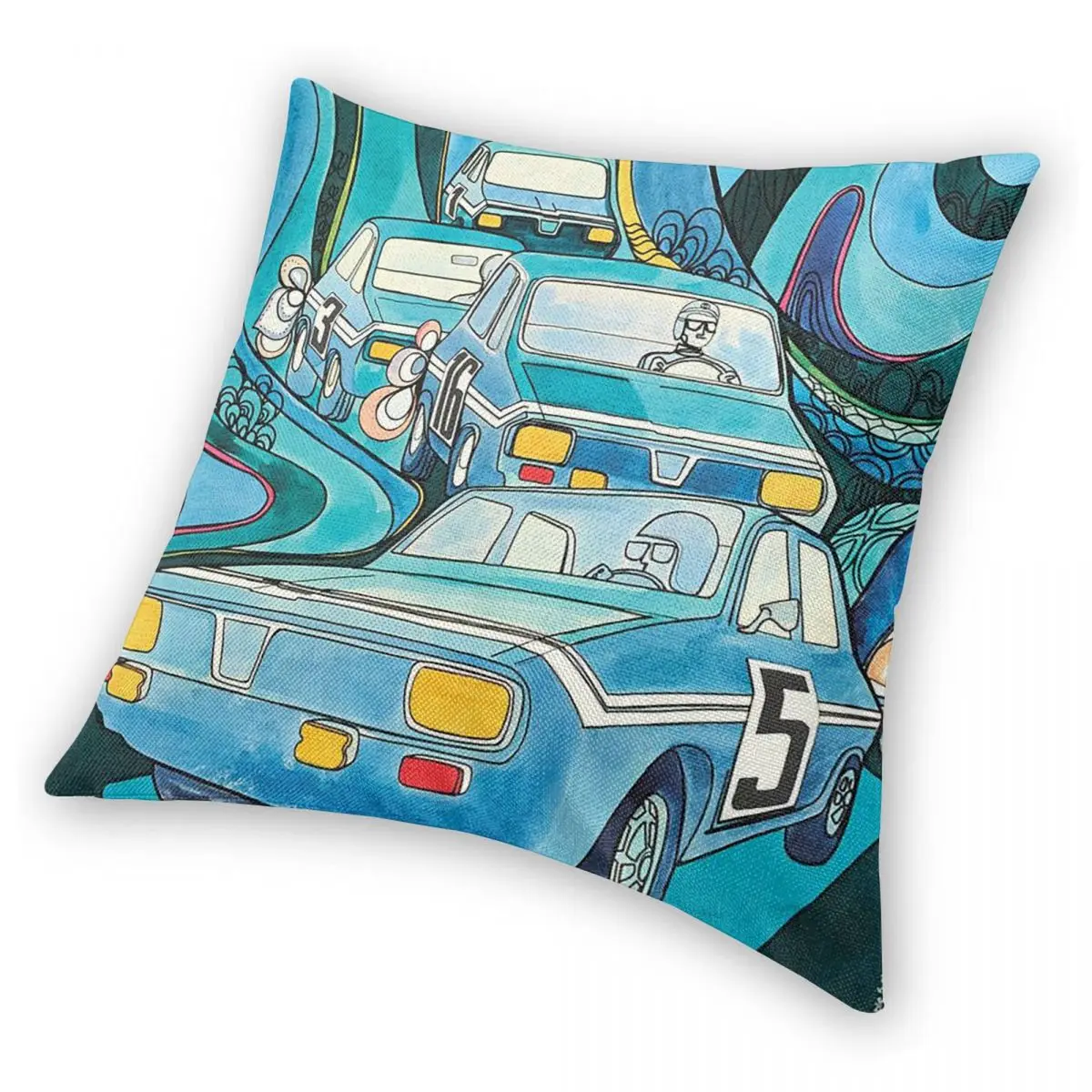 Affiche Ancienne Renault 12 Gordini funda de almohada cuadrada funda de almohada de poliéster cómoda almohada para el hogar sala de estar