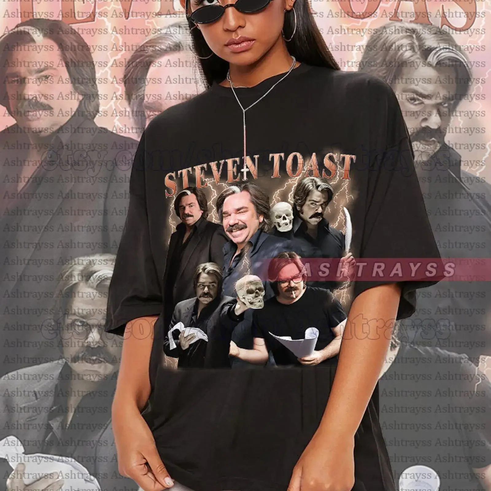 Steven Toast Vintage Bootleg T Shirt Matt Berry  vintage Washed graphic streetwear Stylish Versatile Breathable homme Stretched