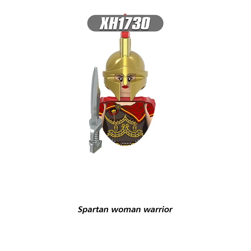 X0316 Spartaanse vrouw krijger Ridders Hoospitaller Held van Sparta Roman Centurion Bouwsteen jongen verjaardag speelgoed