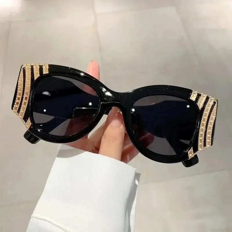 

DGTQYQ Vintage Oversize Sunglasses Men Women 2025 Luxury Design Fashion UV400 Eyewear Trendy Cat Eye Gradient Shades Sun Glasses