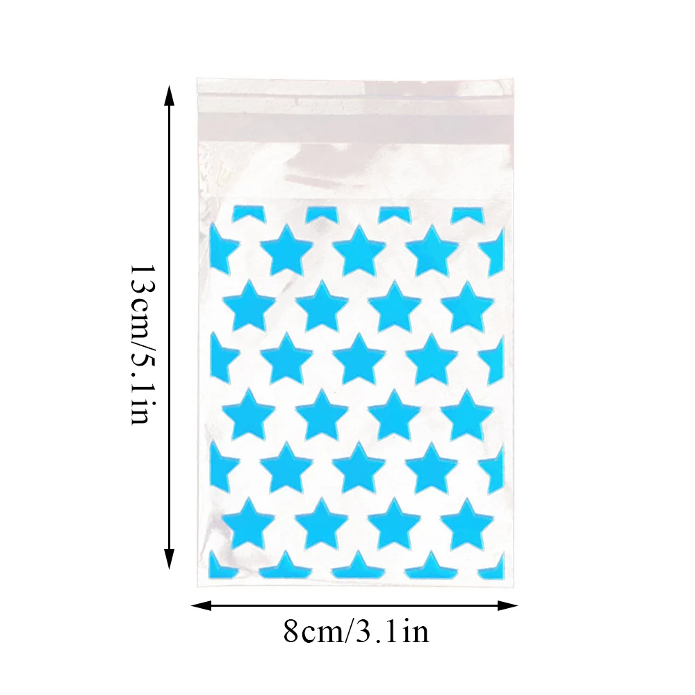 50PCS Self Sealing Bag Star Round Dot Printing Gift Packaging Bag Transparent Self-adhesive Opp Bag Card Cover Protector Ins