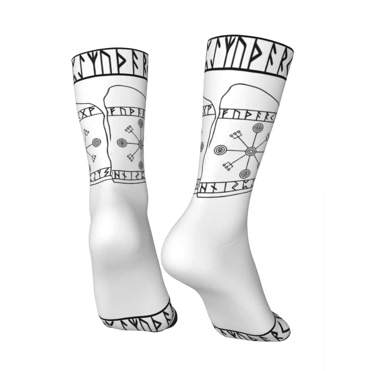 Funny Happy Men's Socks Veioistafur Retro Harajuku Viking Hip Hop Novelty Casual Crew Crazy Sock Gift Pattern Printed